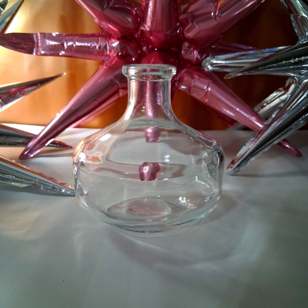 Vintage Clear Glass Vase Stamped